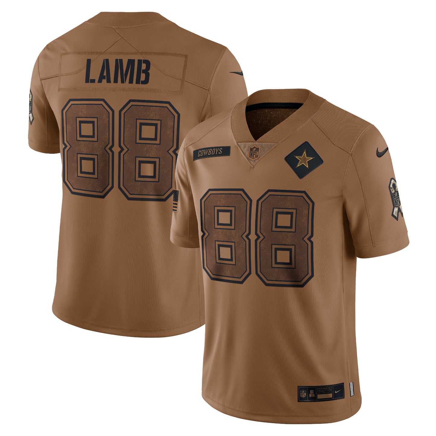 CeeDee Lamb Dallas Cowboys Nike 2023 Salute To Service Limited Jersey - Brown
