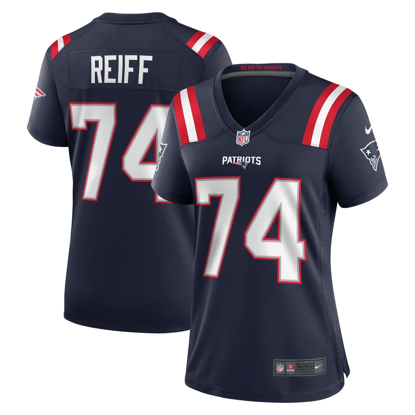 Women's Nike Riley Reiff Navy New England Patriots Game Jersey