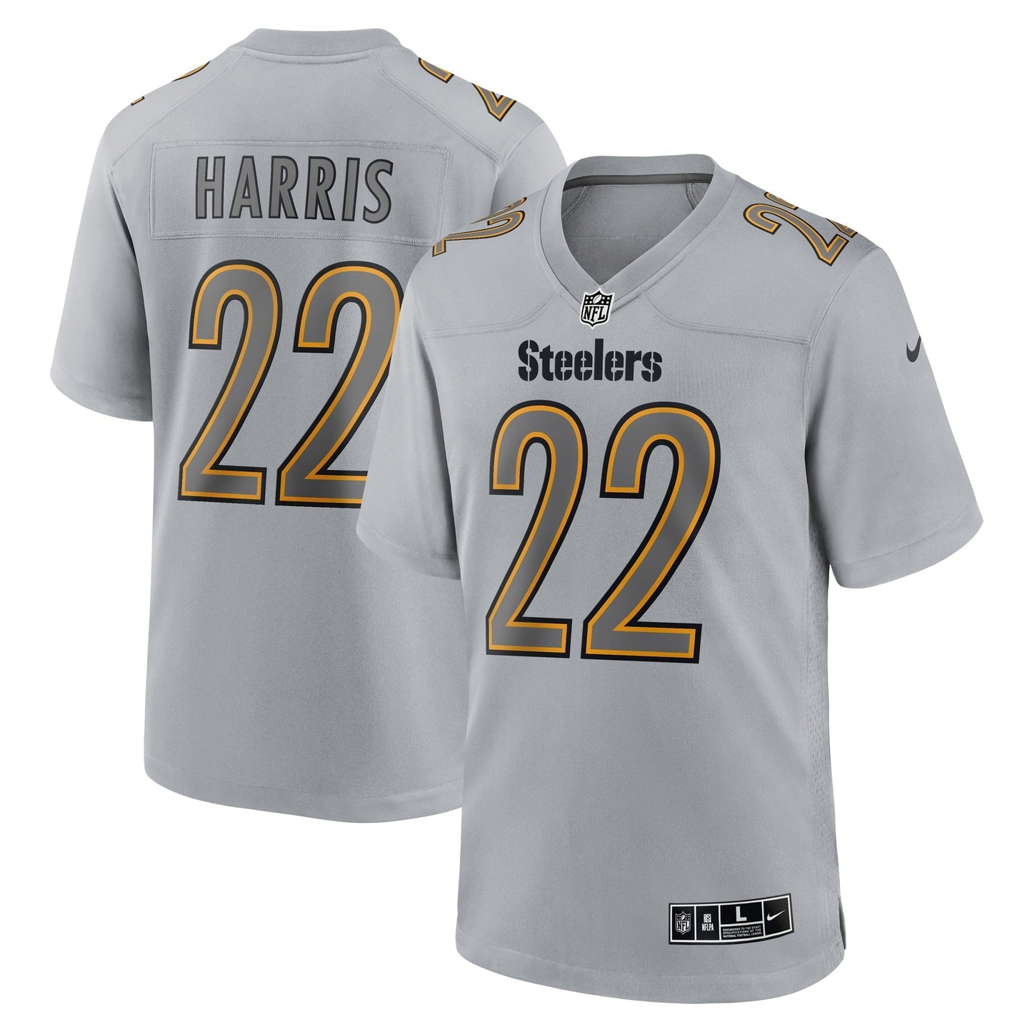Men's Nike Najee Harris Gray Pittsburgh Steelers Atmosphere Fashion Game Jersey