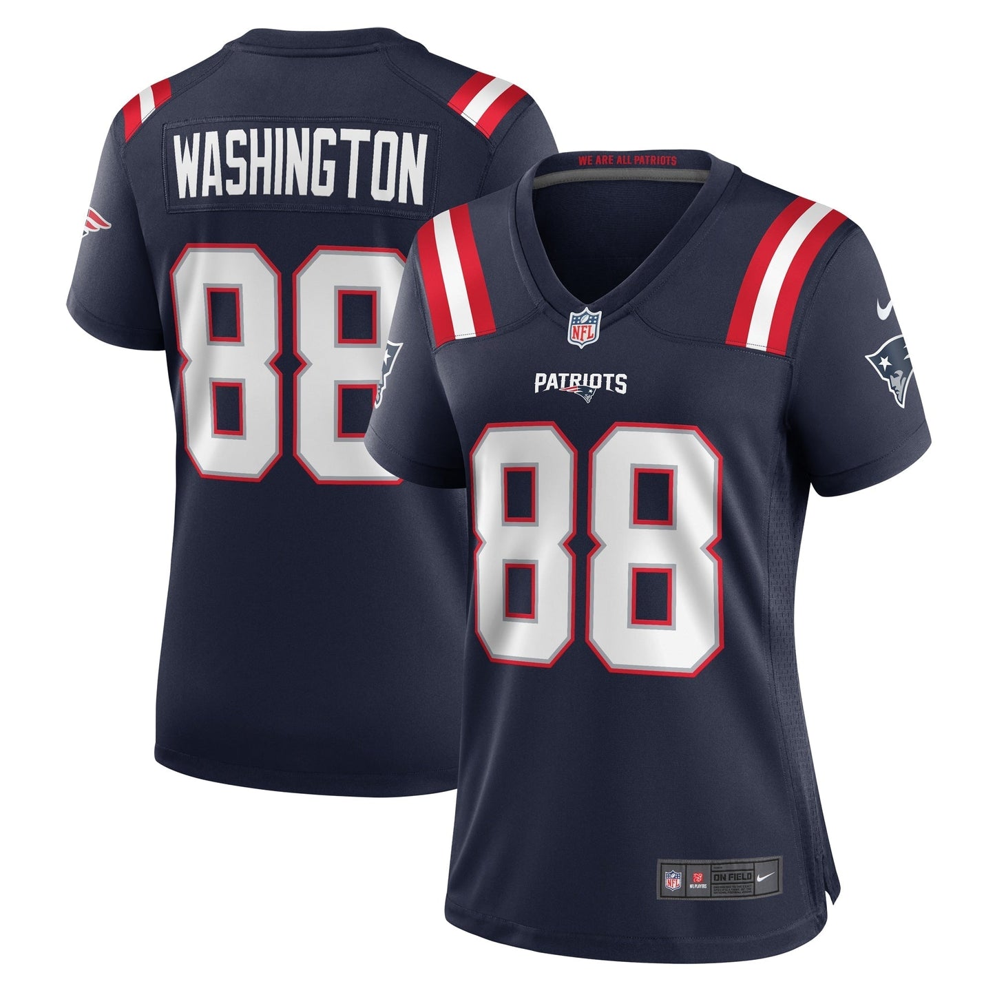 Women's Nike Scotty Washington Navy New England Patriots Home Game Player Jersey