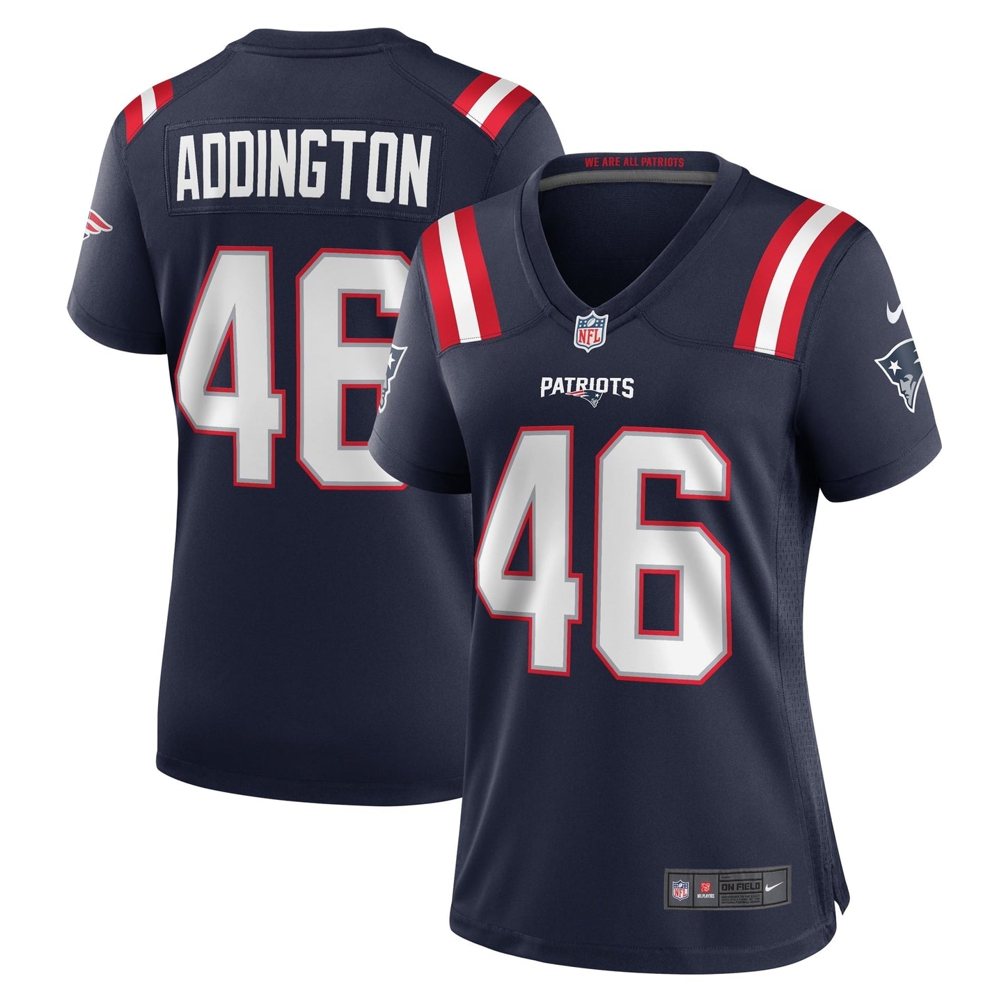 Women's Nike Tucker Addington Navy New England Patriots Home Game Player Jersey