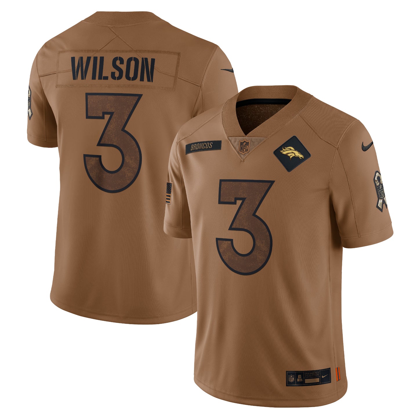 Russell Wilson Denver Broncos Nike 2023 Salute To Service Limited Jersey - Brown