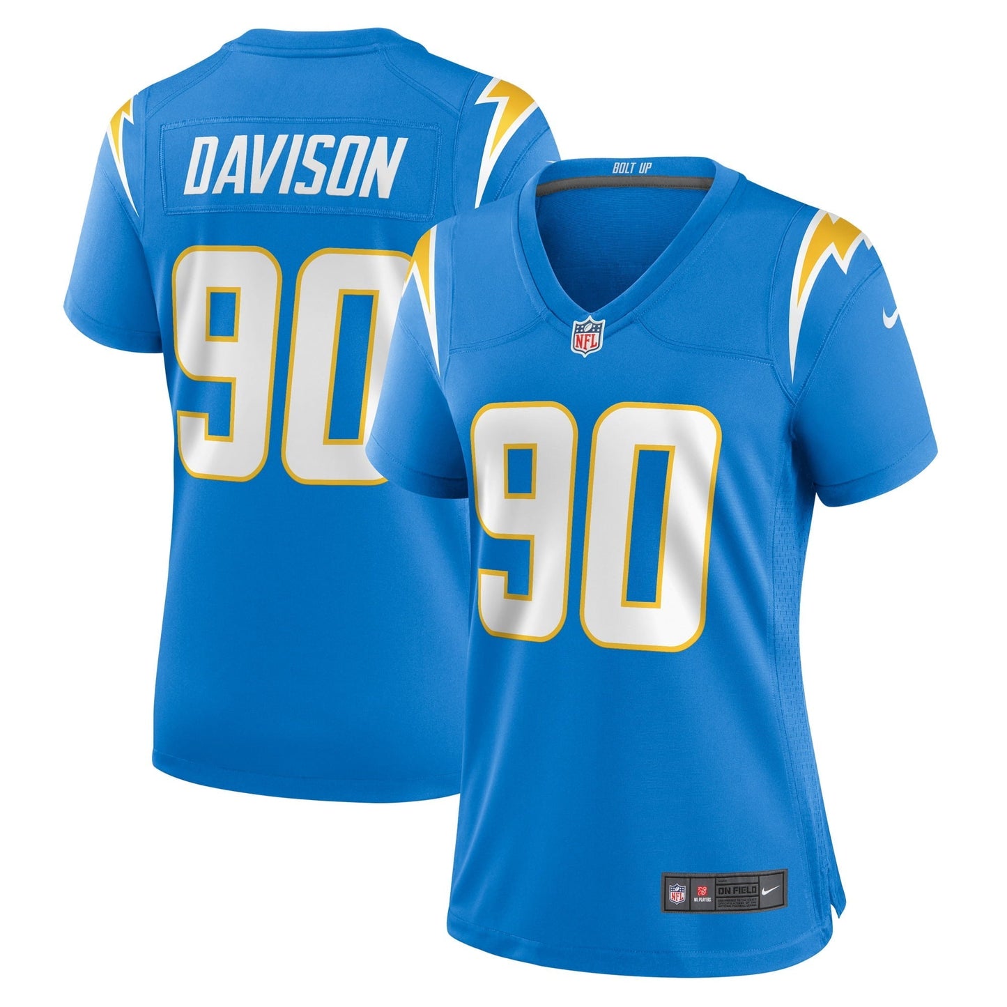 Women's Nike Tyeler Davison Powder Blue Los Angeles Chargers Home Game Player Jersey