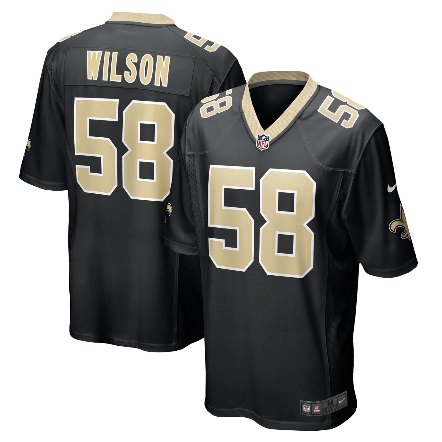 Men's Nike Eric Wilson Black New Orleans Saints Game Player Jersey