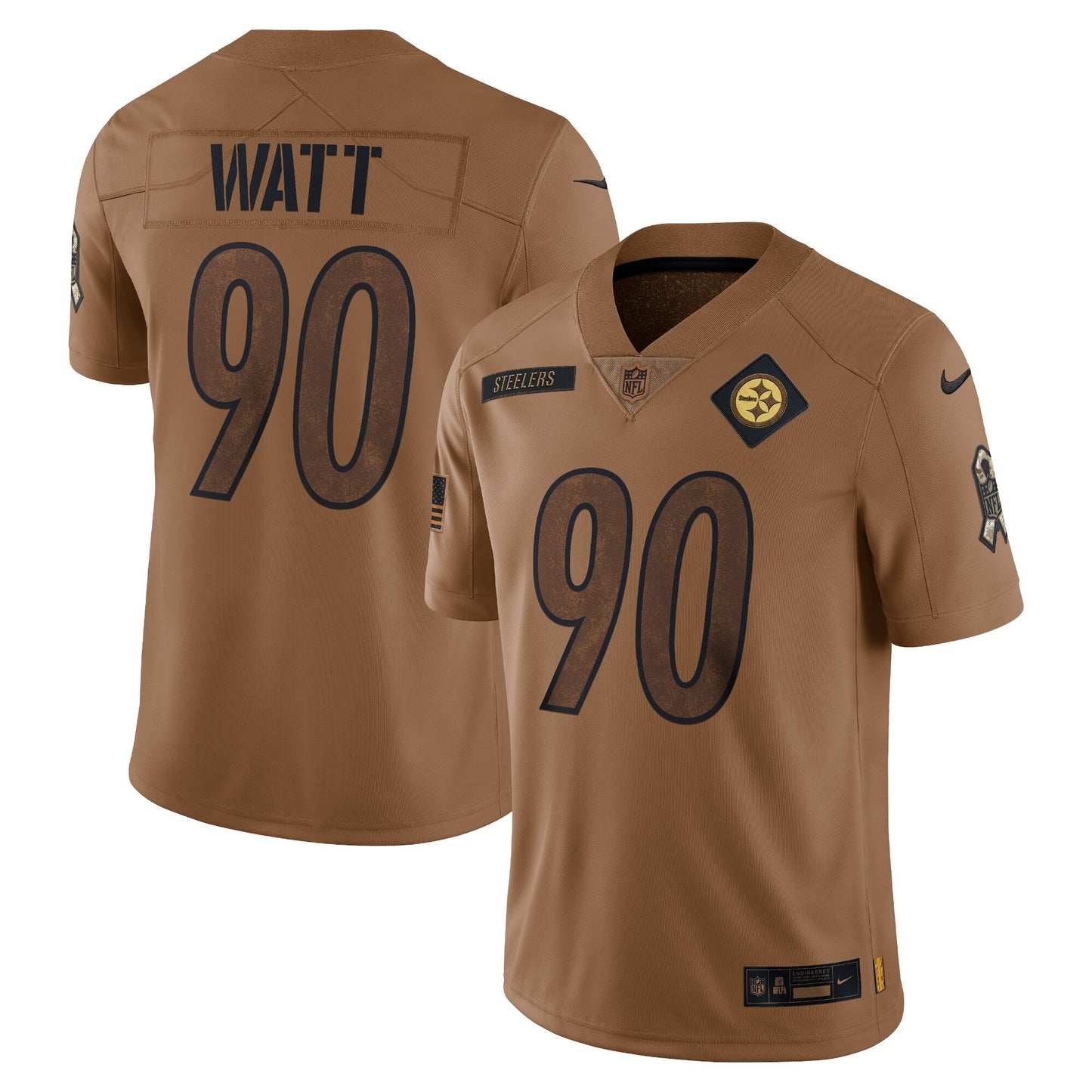 T.J. Watt Pittsburgh Steelers Nike 2023 Salute To Service Limited Jersey - Brown