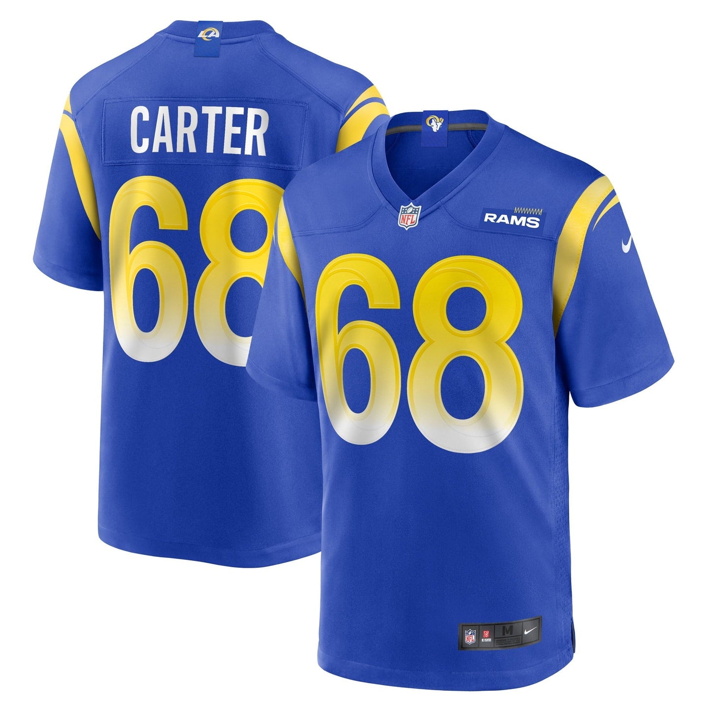 Men's Nike T.J. Carter Royal Los Angeles Rams Game Player Jersey