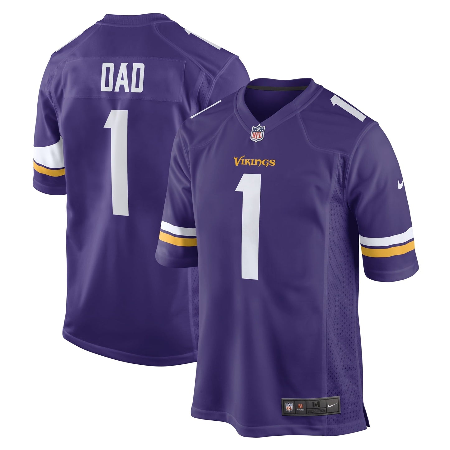 Men's Nike Number 1 Dad Purple Minnesota Vikings Game Jersey