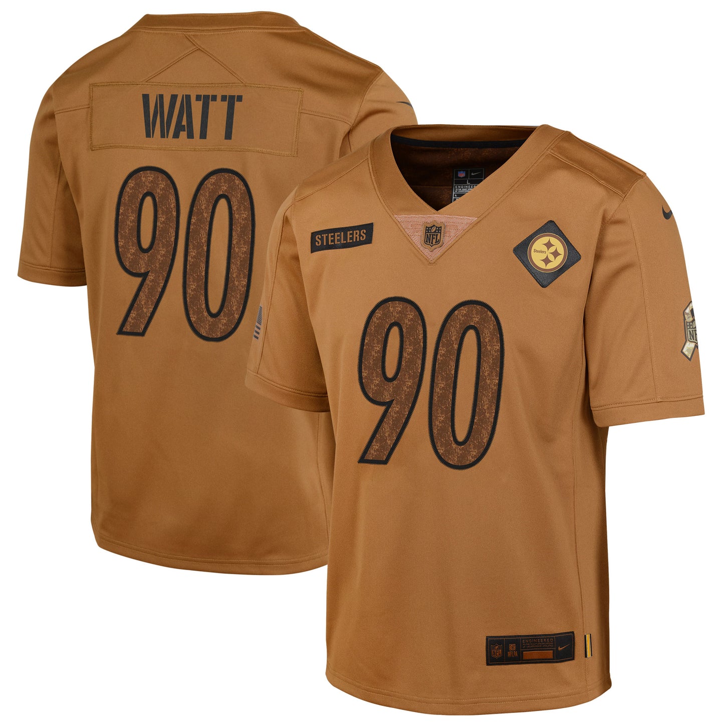 T.J. Watt Pittsburgh Steelers Nike Youth 2023 Salute To Service Limited Jersey - Brown