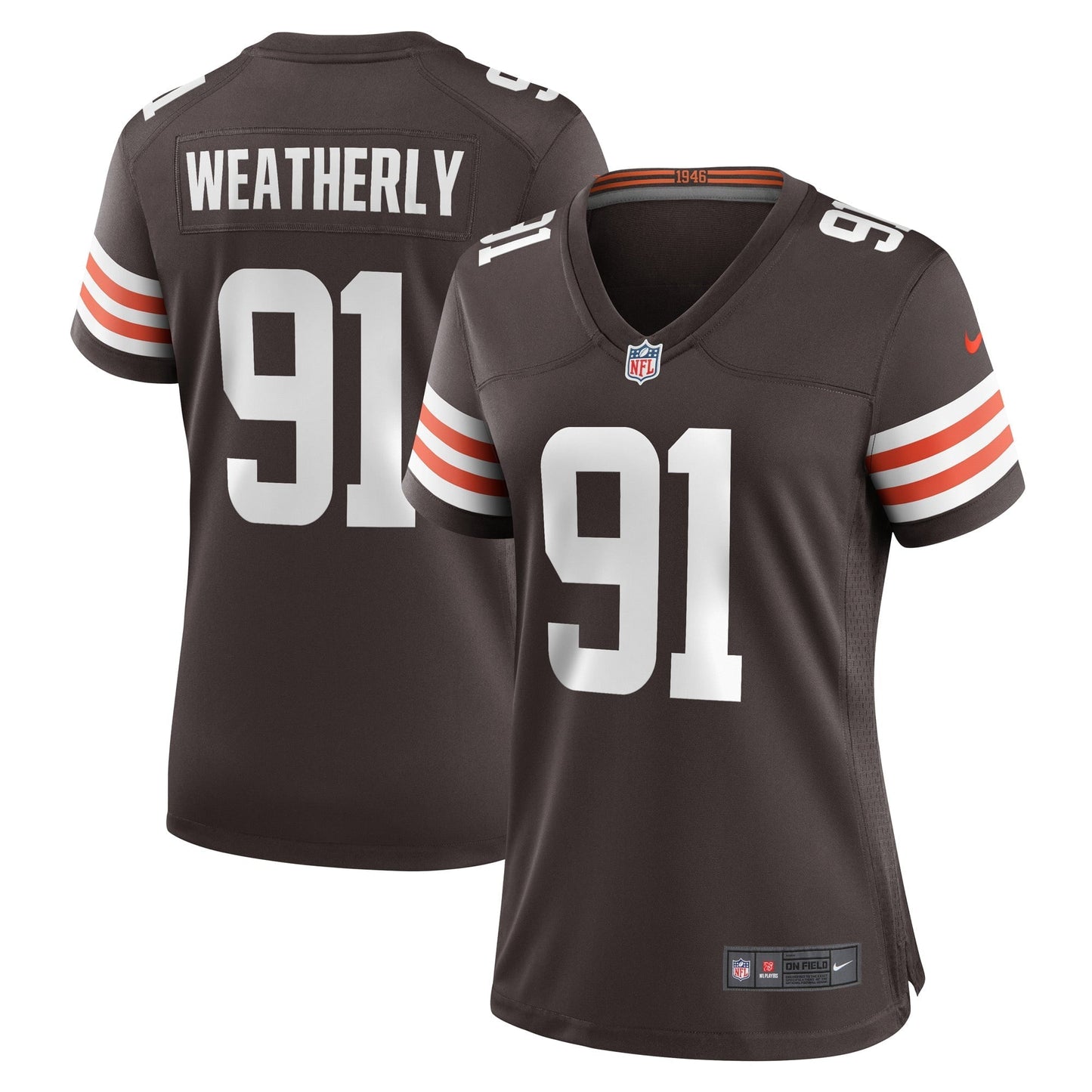 Women's Nike Stephen Weatherly Brown Cleveland Browns Game Player Jersey