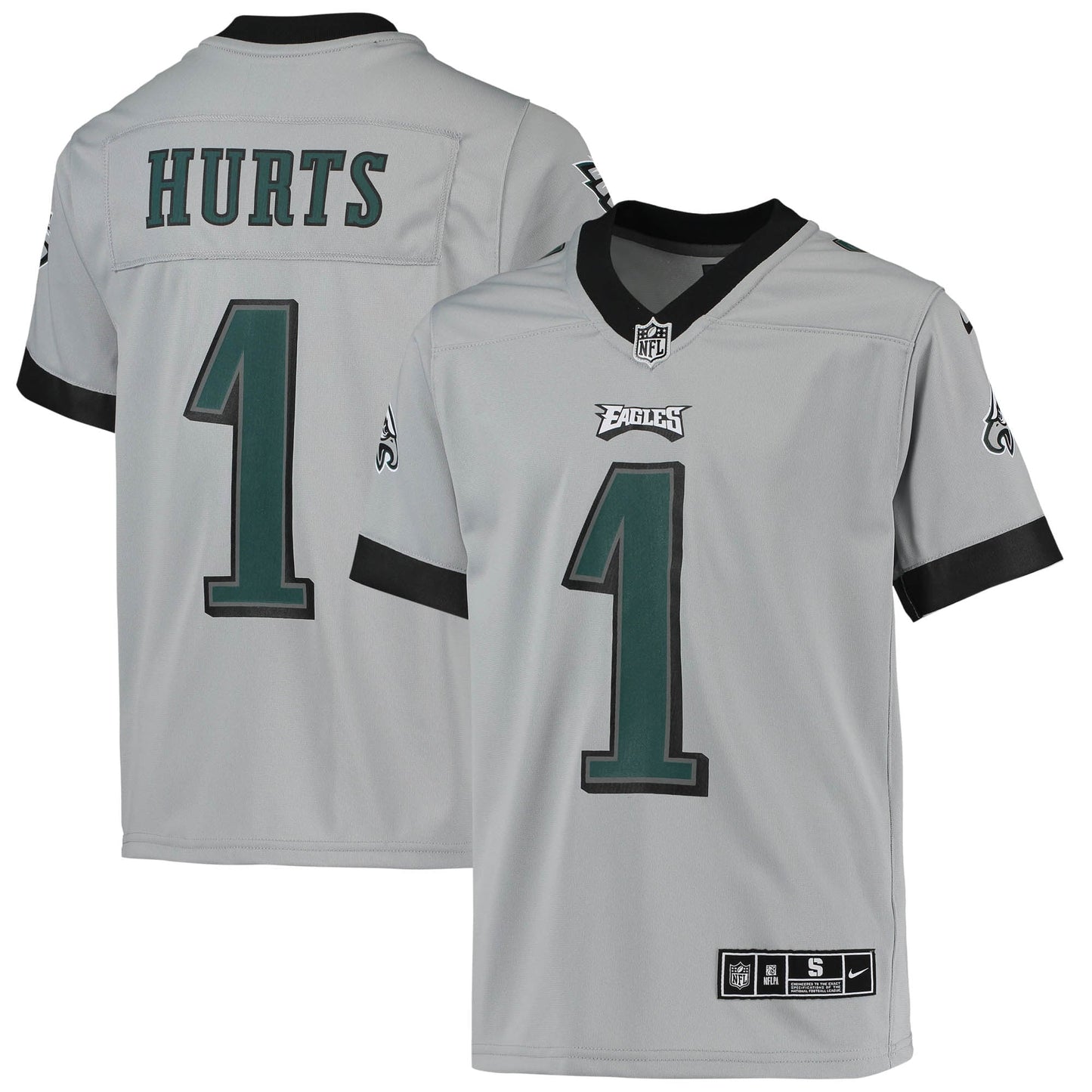 Youth Nike Jalen Hurts Silver Philadelphia Eagles Inverted Team Game Jersey