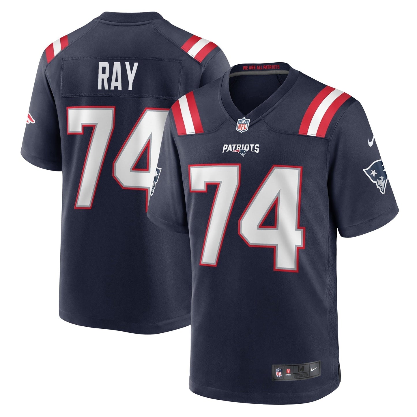 Men's Nike LaBryan Ray Navy New England Patriots Game Player Jersey