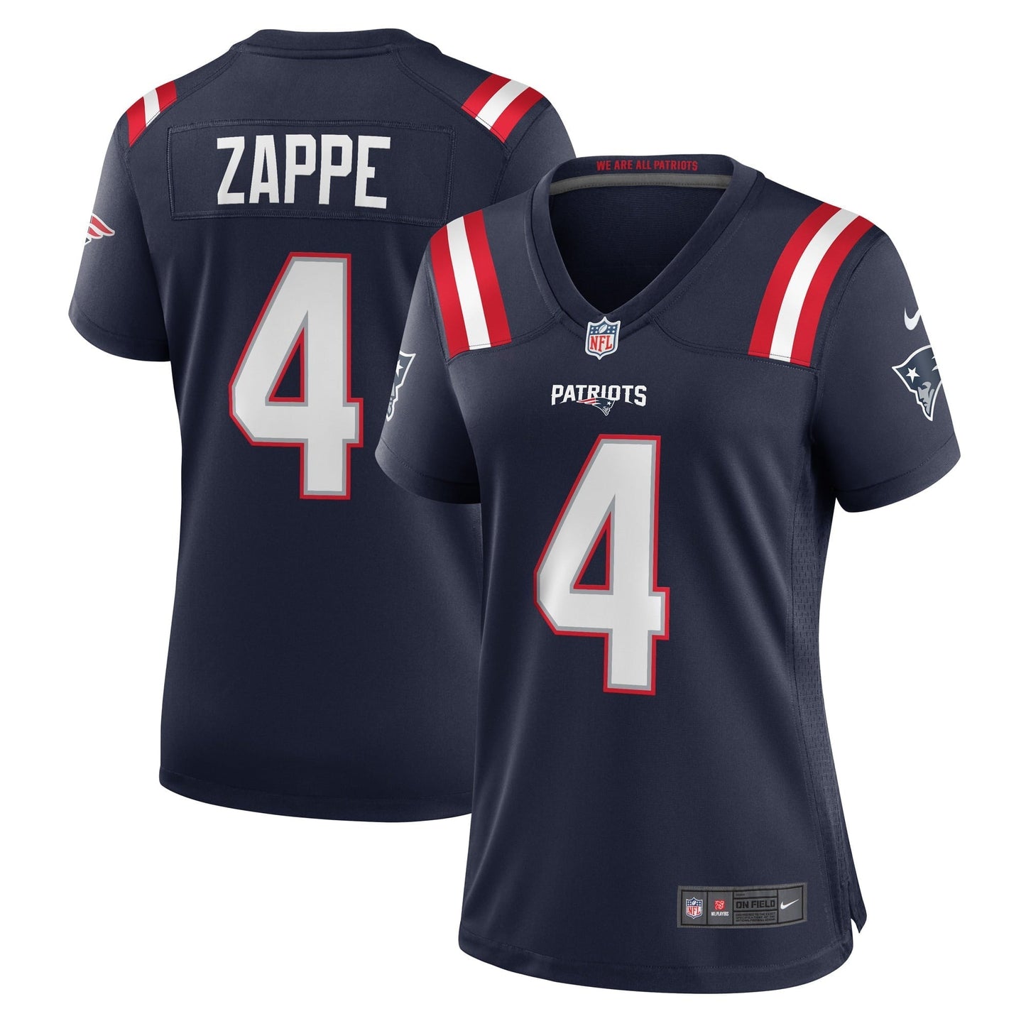 Women's Nike Bailey Zappe Navy New England Patriots Game Player Jersey