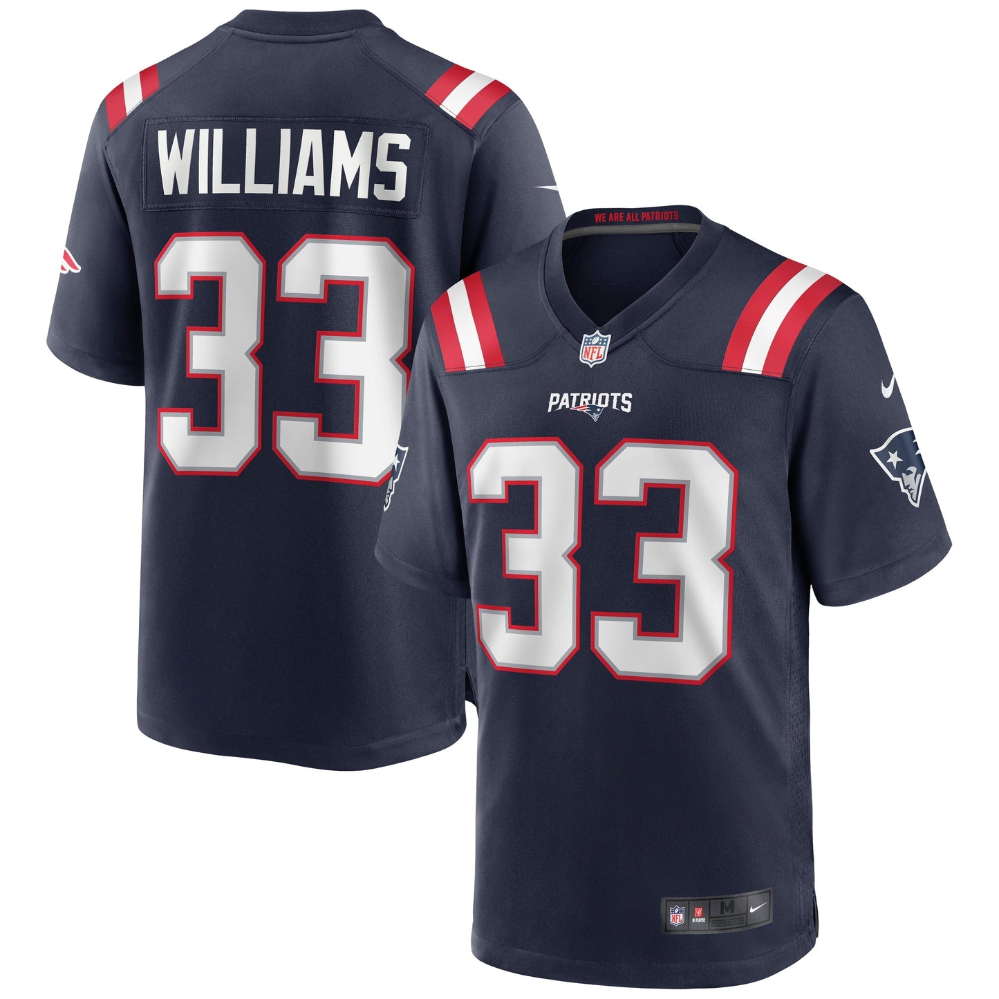 Men's Nike Joejuan Williams Navy New England Patriots Game Jersey